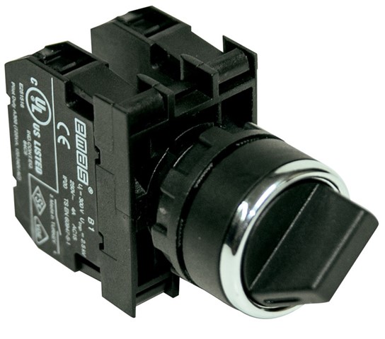 B Series Plastic 2NO (0-I) 90° Selector Stay Put 22 mm Control Unit